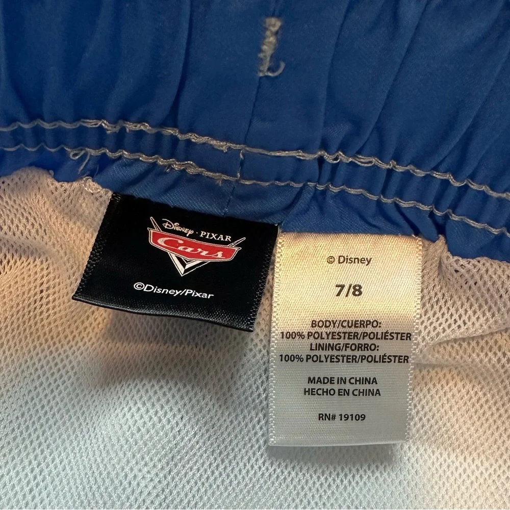 Disney/Pixar Cars Boys Blue Checkered Swim Trunks NWT Size 7/8